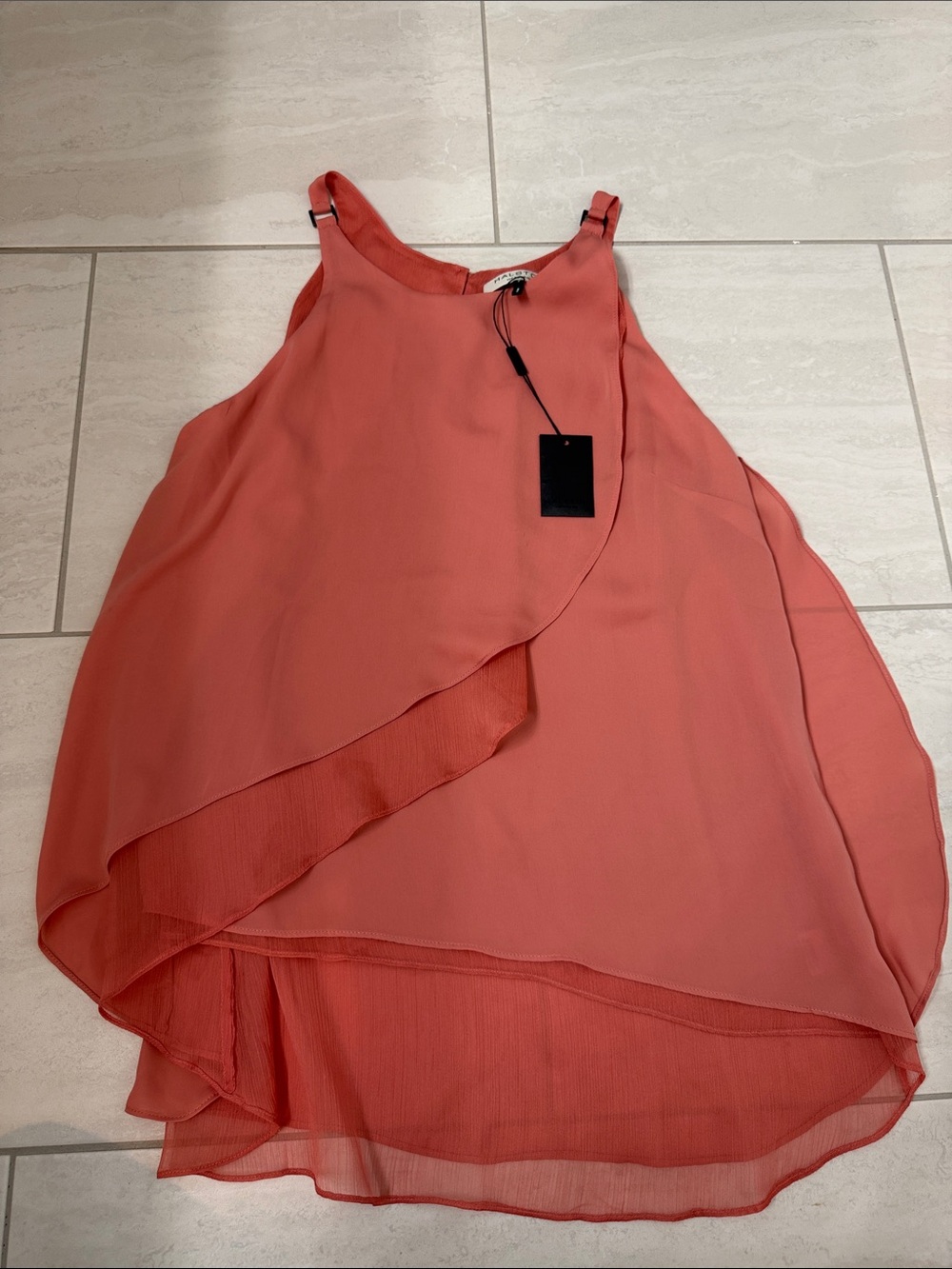 NWT Halston Heritage Peach Tank Top, Sz 2